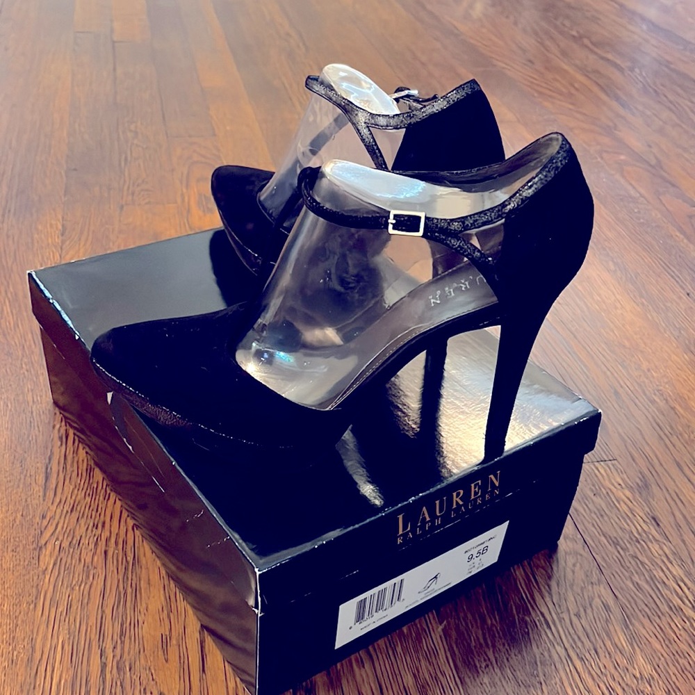 Ralph Lauren Dacia Blk Heel Sz 9.5